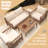4-Piece Light Brown Outdoor Patio Conversation Furniture Set With Coffee Table And Thick Cushions For Backyard, Porch And Balcony-1721707325