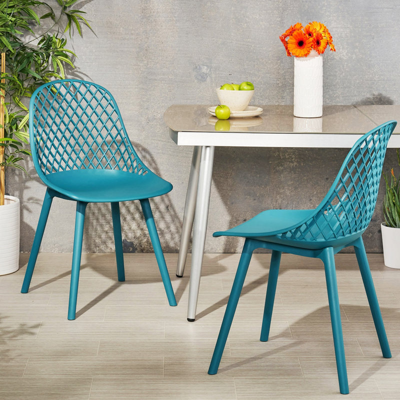 Tabouret d'extérieur 17 po Mabinty, Bleu / vert