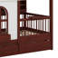 Lit Montessori en bois pour enfant de 2 places avec structure en bois, tente et table de chargement intégrée, lit cabane avec barrières de sécurité ultra-hautes et 2 grands tiroirs, tablette latérale avec bande DEL-134158527