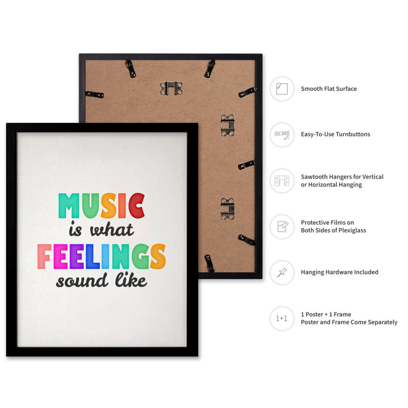 What Feelings Sounds Like No2, 08"H x 10"W, Poster, Black Framed