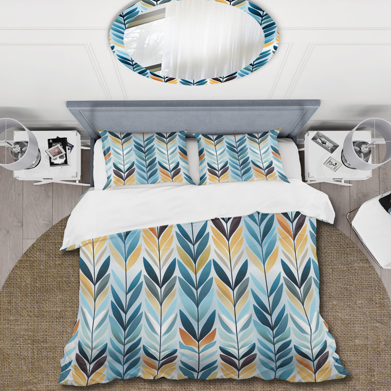 Ensemble de housse de couette scandinave Grace, Housse de couette pour grand lit et 2 taies décor