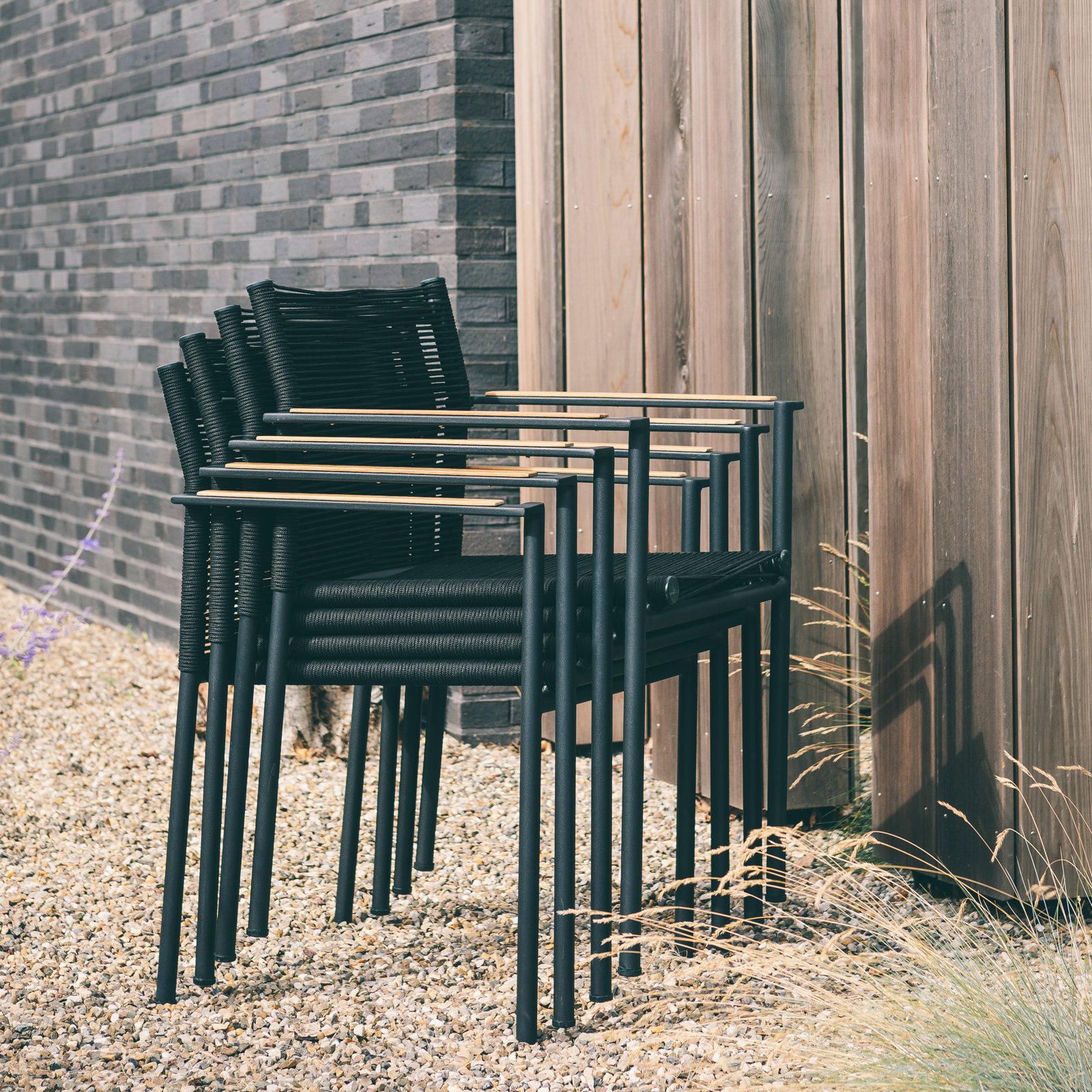 Raleigh Stackable Patio Armchair, Black