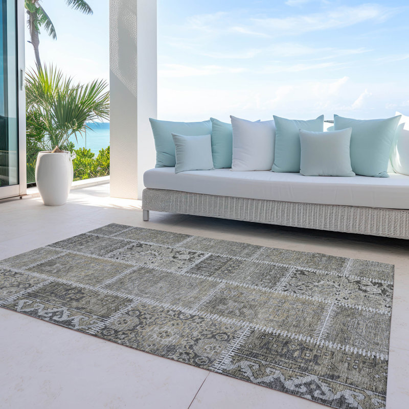 Patchwork Indoor / Outdoor Rug, Rectangle 3' x 5'