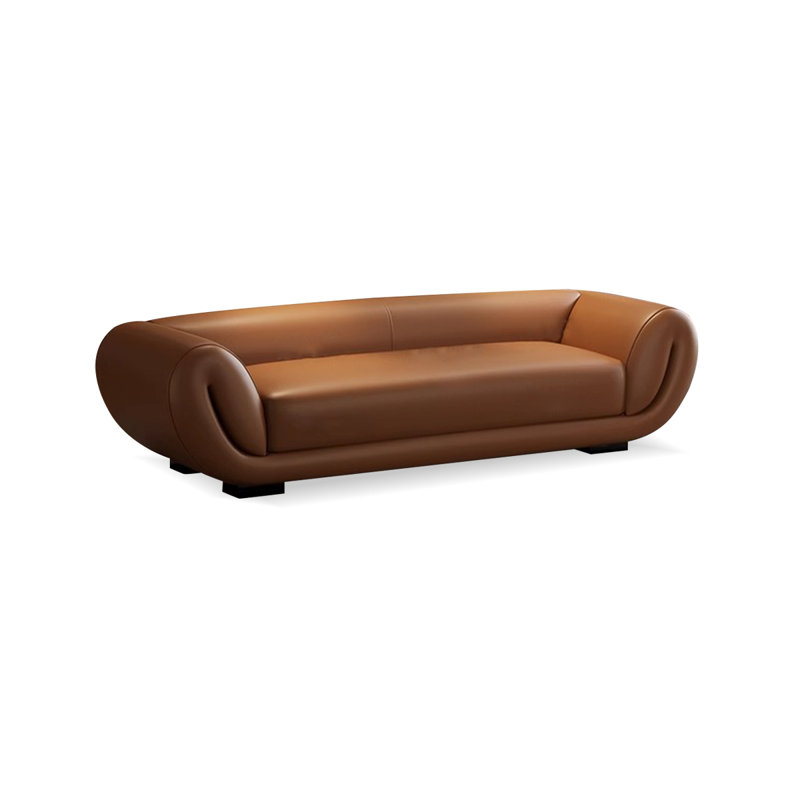 Banc de chambre en cuir orange avec banc d'entrée, Orange