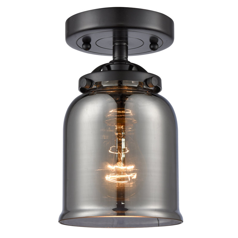 Esita Glass Semi Flush Mount, Oil Rubbed Bronze, LED, Plated Smoke