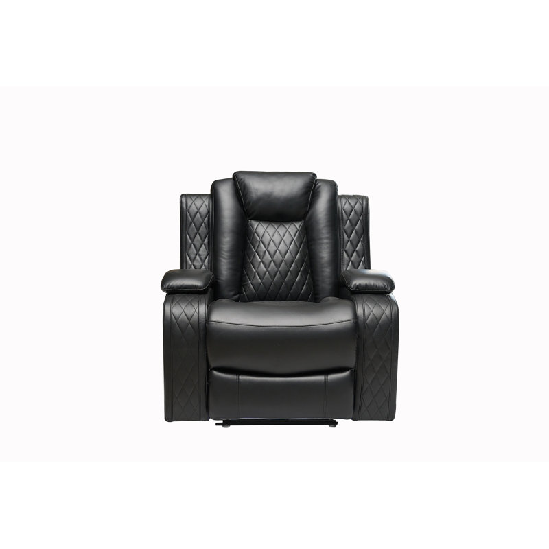 Toddy Faux Leather Power Recliner, Black