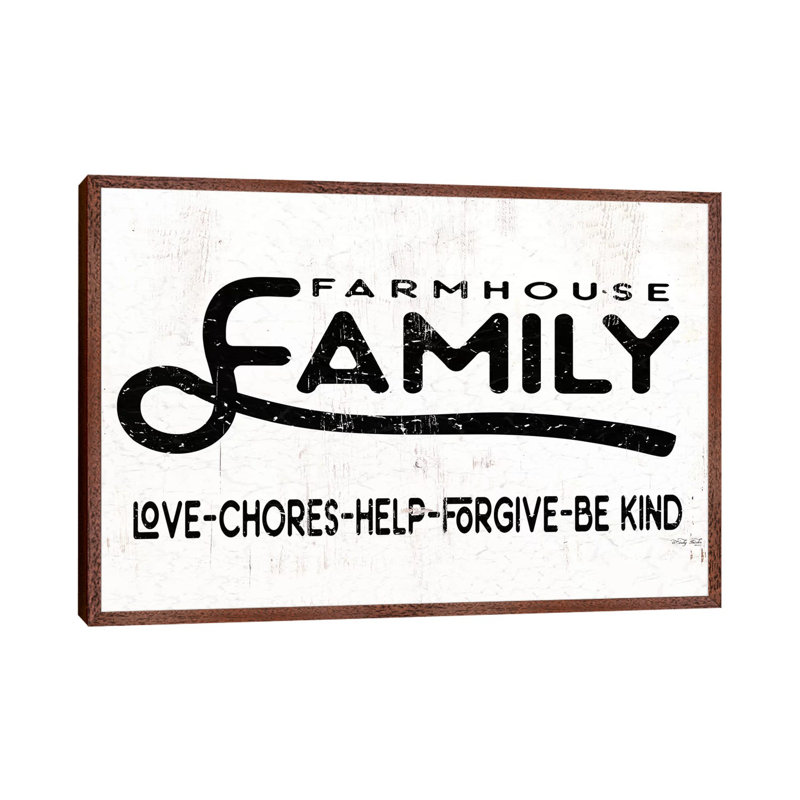 Farmhouse Family by Cindy Jacobs - Print on Canvas, Classic Brown Wood Framed, 66.04cm H x 101.6cm W x 3.81cm D