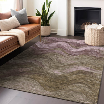 Tapis d'intérieur / extérieur brun Elion - lavable
