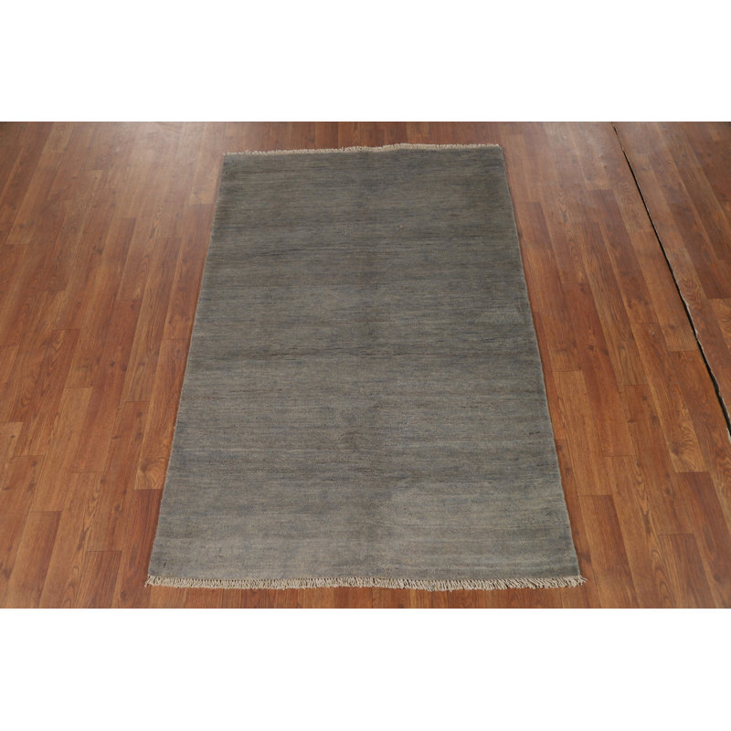 Tapis de vestibule oriental fait à la main gris Gabbeh 3 x 5