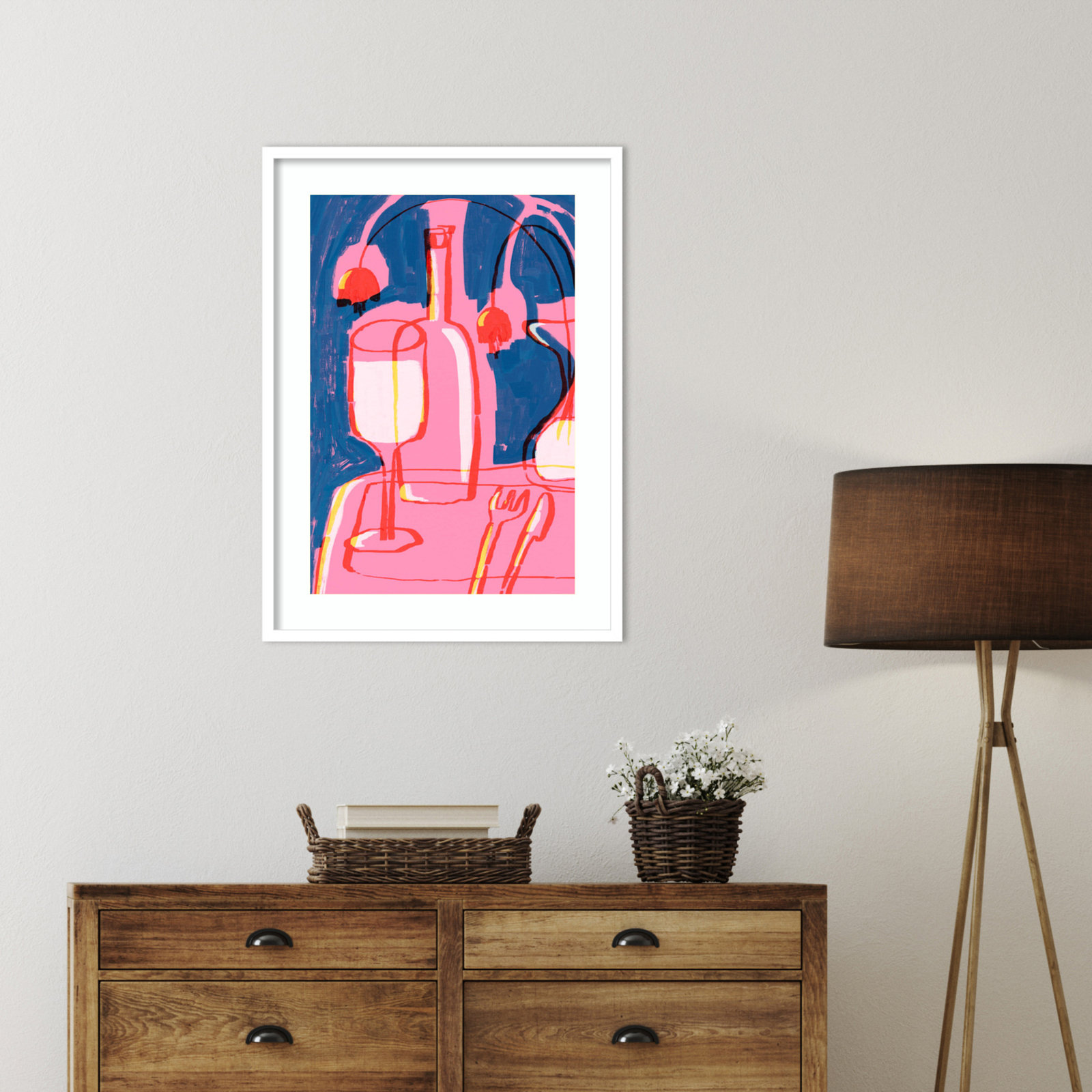 Galya "Neon Still Life No. 4" Print, White, 33" H x 24" W