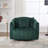 Upholstered Oversized 360° Swivel Accent Barrel Chair with 3 Pillows for Living Room-881311181