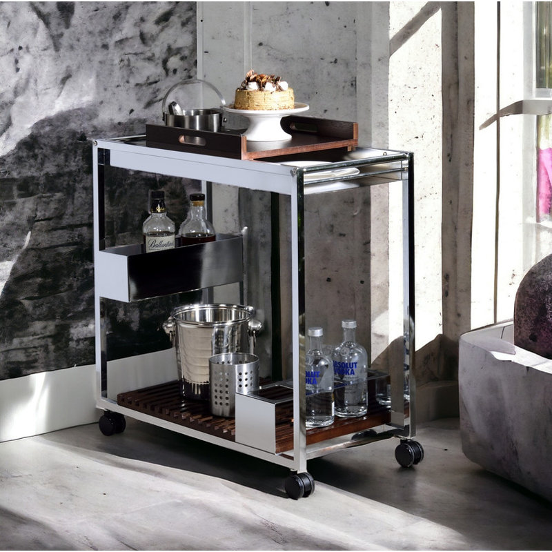 Chrome Finish Serving Cart