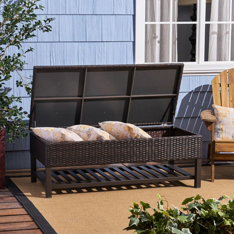 Banc de rangement avec support métallique