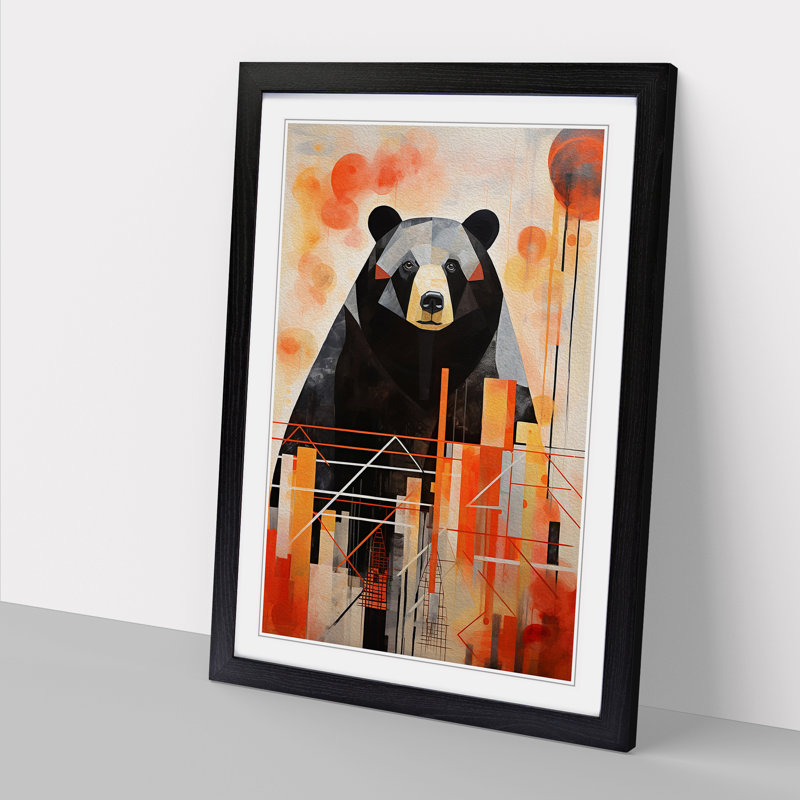 Bear Constructivism - Framed Print, Black Framed, 64cm H x 46cm W x 2cm D