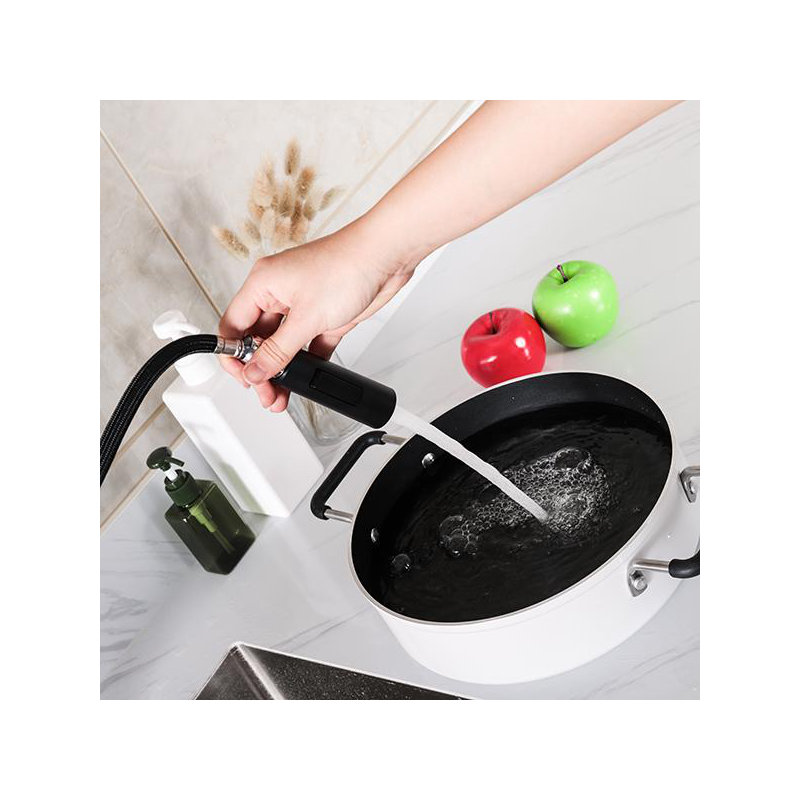Robinet de cuisine à poignée simple avec accessoires Trova, Noir