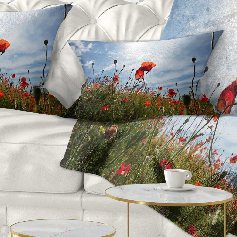 Coussin floral, Rectangulaire, 12 po x 20 po