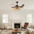 48'' Retractable Black Ceiling Fan Boho Farmhouse Design with Remote Control