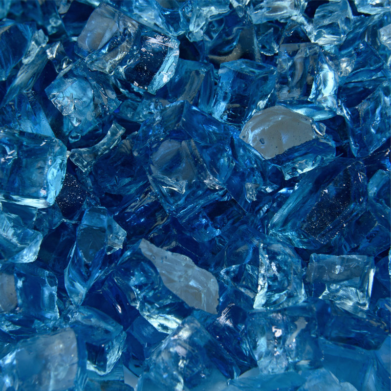 10 Lb. Fire Glass, Harbor Mist Regular, 1/2 Inch