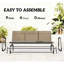Banc de patio coulissant avec 3 sièges, filet brun mélangé, structure en métal, 57,9 po x 27,6 po, charge extérieure 660 lb de chaise d'extérieur en filet respirant et coulissant thermolaqué lisse, hauteur 33,5 po