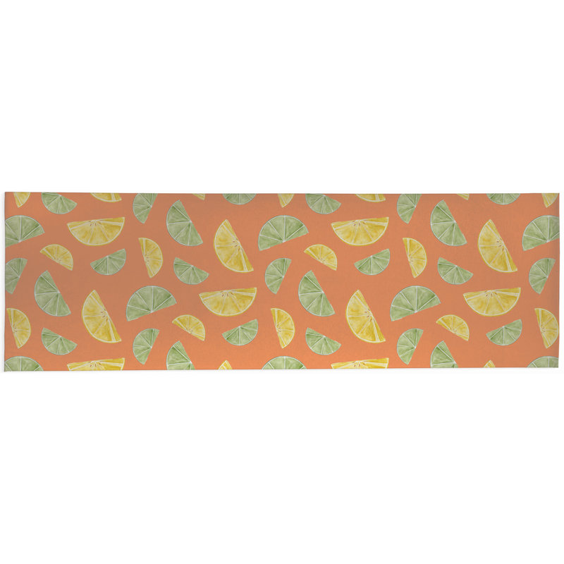 Summer Limes & Lemons Outdoor Rug, Runner 2'6" x 8'