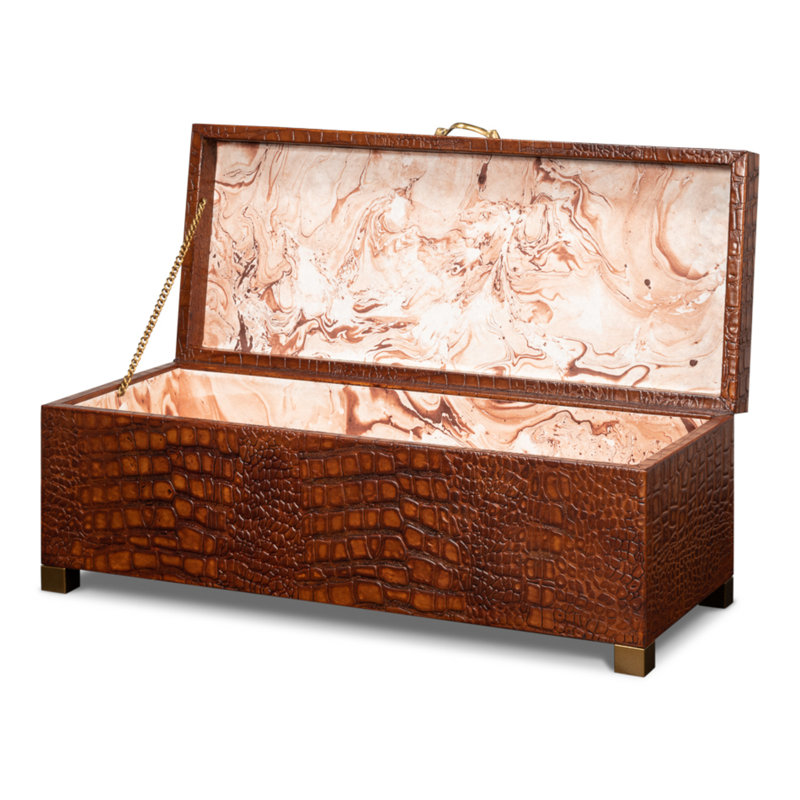 Shagreen Handmade Decorative Trunk, Brown