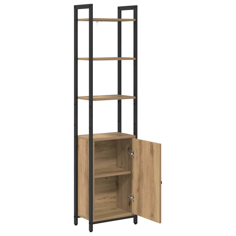 161cm H x 40cm W Steel Book Cabinet Bookcase, Artisan Oak