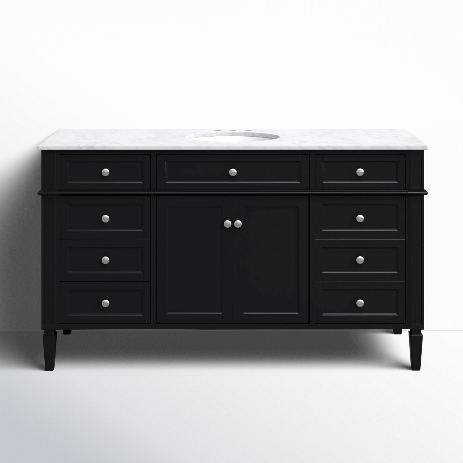 Rivers 60'' Single Bathroom Vanity, Black