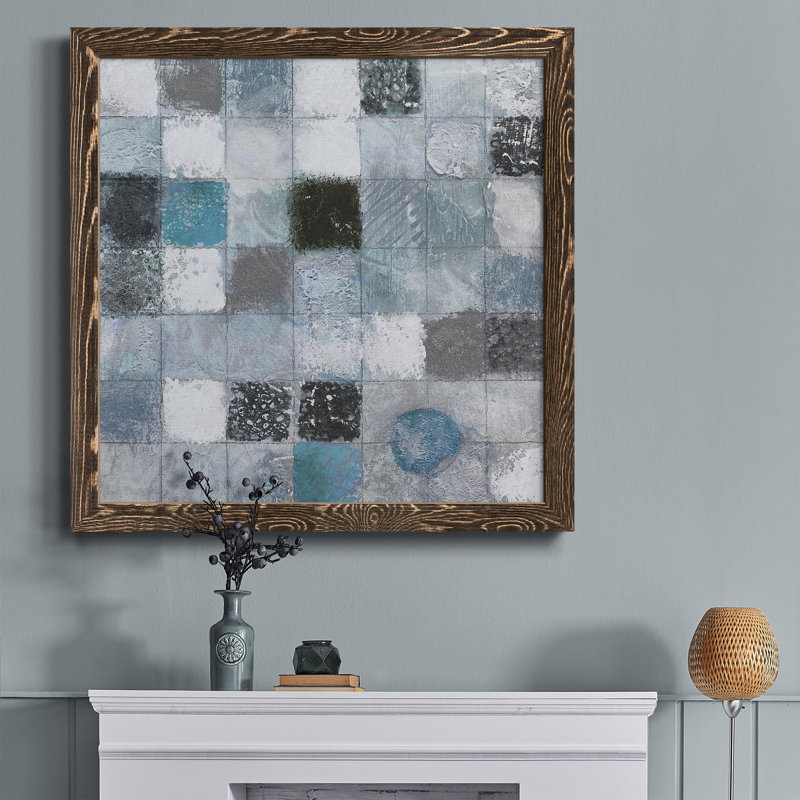 Vue sur le lac - Toile encadrée de qualité supérieure - prête à être accrochée, H 31,5 po x l 31,5 po x P 1,5 po, Cadre noyer
