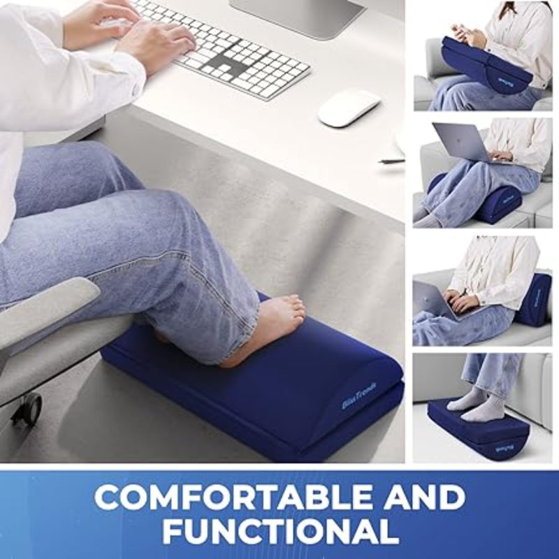 Repose-pieds ToccoLeggero, H 2 po x l 11 po x P 19,07 po, Bleu