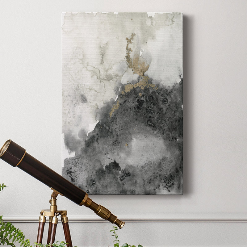 Ébène et or II - impression sur toile tendue, H 18 po x l 12 po x P 1 po