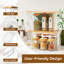 2 ensembles de garde-manger et rangement avec couvercles en bambou, bacs transparents empilables pour oignon, pomme de terre, fruits, légumes, distributeur de sacs à ordures, organisateur de cuisine et sous évier