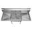 56.1 " L x 22 " W Silver Freestanding Service Sink