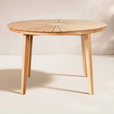 Dani Solid Eucalyptus Wood Round Patio Dining Table