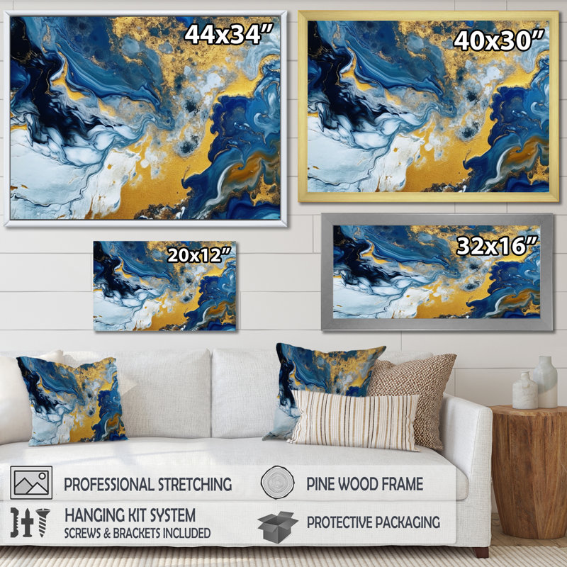 Agathe Ripple Golden Rivers II sur impression sur toile, Toile tendue, H 30 po x l 40 po x P 1,5 po