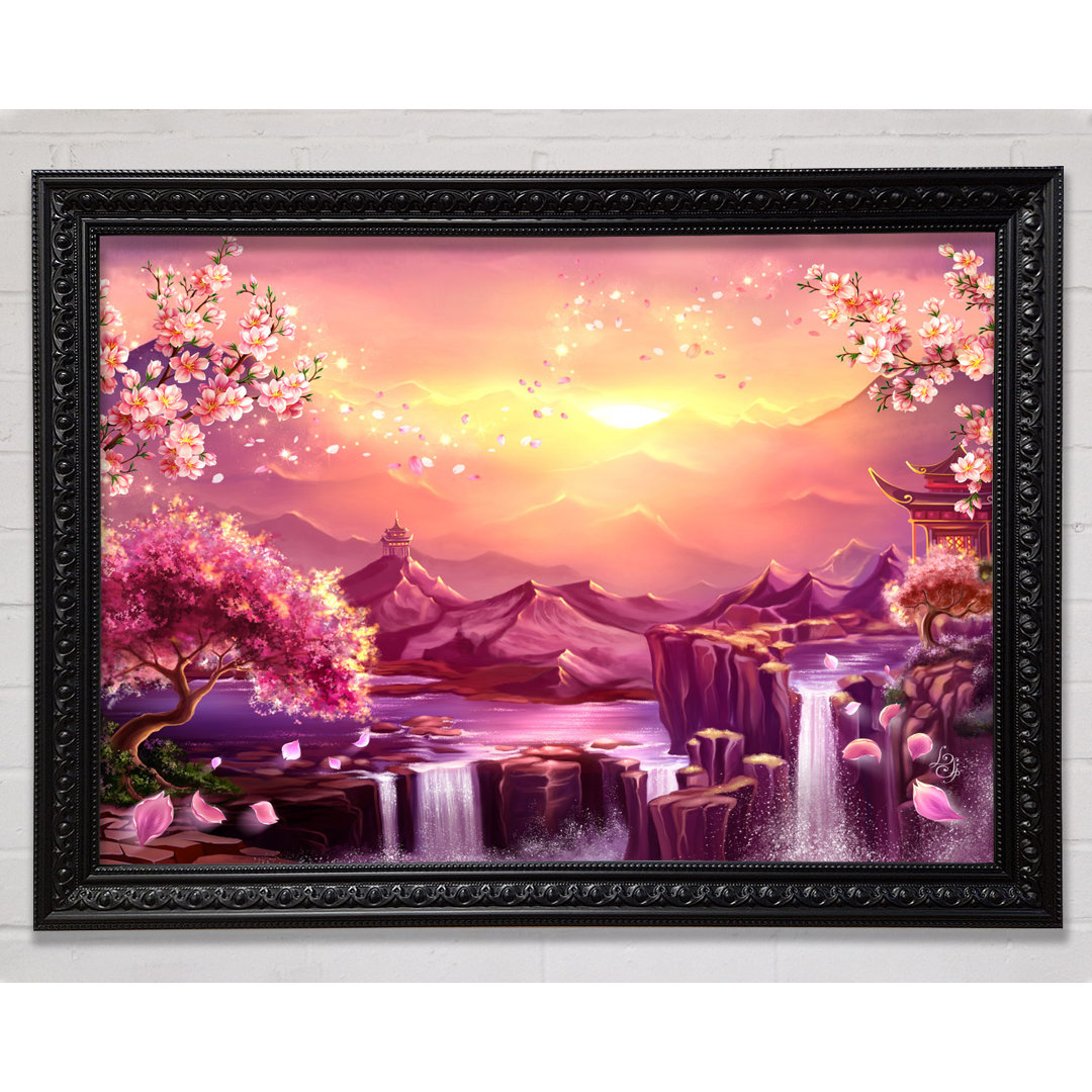 Beautiful Pink Blossom Waterfall - Einzelner Bilderrahmen Kunstdrucke