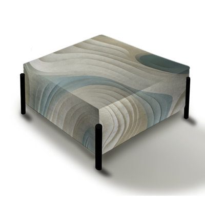 Sculptural Simplicity - Abstract Large Square Ottoman