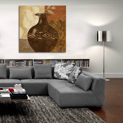  'Ethnic Vase 3' by Alonzo Saunders Acrylic Glass Wall Art, 36" x 36"