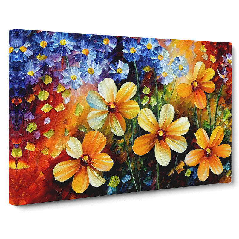 Painted Wildflowers Vol.6 Abstract - Wrapped Canvas, 50cm H x 76cm W x 3cm D