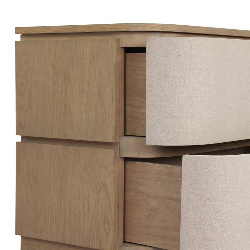 Mariella Nightstand-Beige Painted Linen