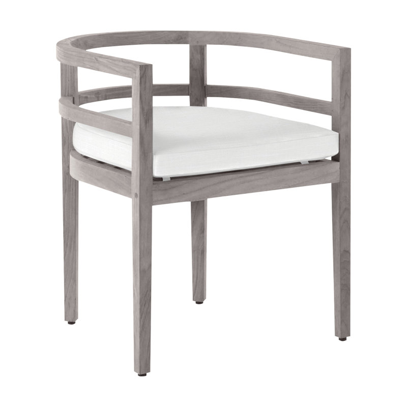 Santa Barbara Patio Dining Armchair with Cushions, Oyster Teak, Welt, Perigold IceBreaker Polar
