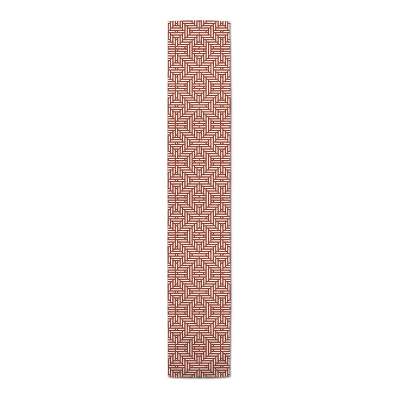 Bromell Rectangle Geometric Polyester Table Runner, 16" D x 90" L, Brown