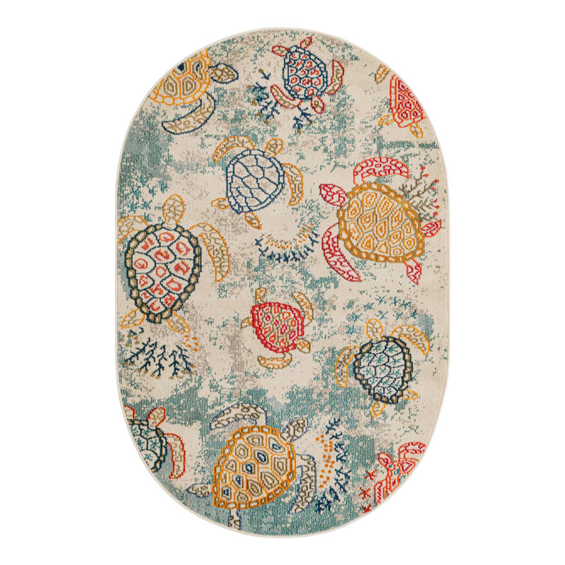 Tapis beige à motif animalier Vargas, Carré 10 pi
