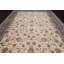 Tapis crème / brun en laine noué à la main de conception unique 10 pi 9 po x 15 pi 7 po