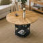 Table de salle à manger ronde moderne de 120 cm (47,3 pouces) avec double rangement, design en bois et noir en forme d'éventail pour une utilisation esthétique et pratique à la maison-1952964577