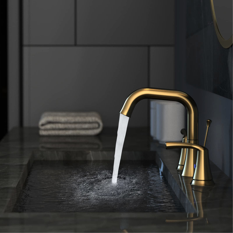 Robinet de lavabo de salle de bain 8 pouces - or brossé 2 poignées et 3 trous