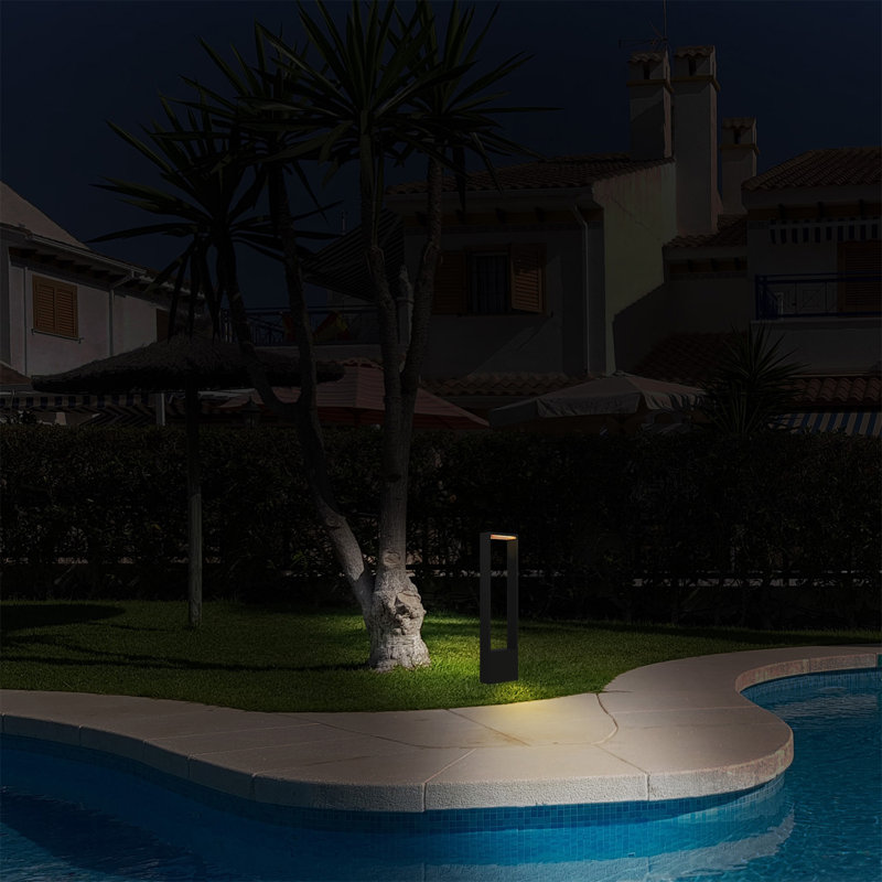 Éclairage de sentier extérieur à DEL avec éclairage de jardin carré de style européen moderne, gris