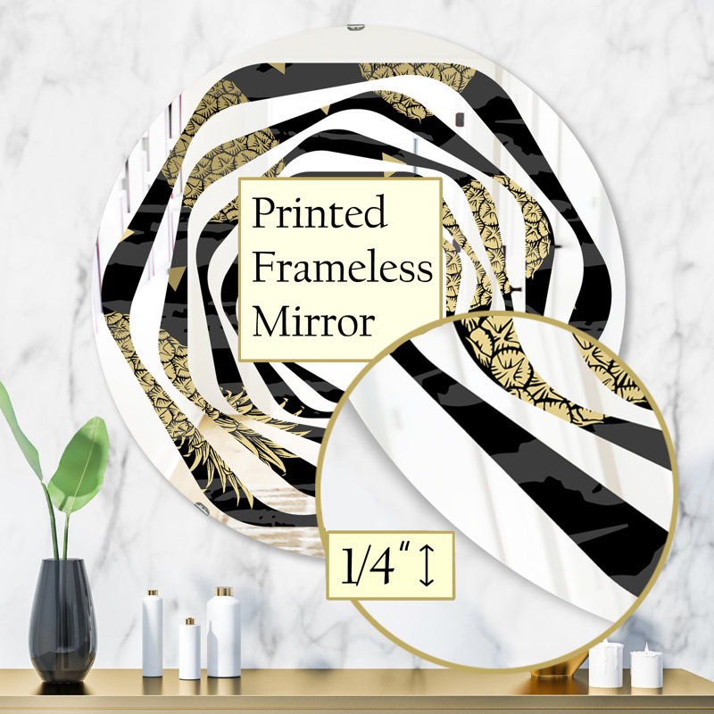 Miroir mural Whirl, 31,5 po x 31,5 po, Whirl Pineapple Coastal