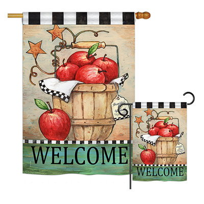 Ensemble de 2 drapeaux 2 pièces en polyester pour fruits de nourriture apple