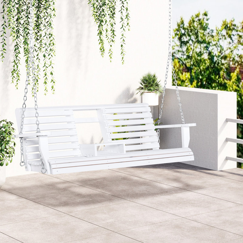 Balancelle de patio en bois 3 places Outsunny