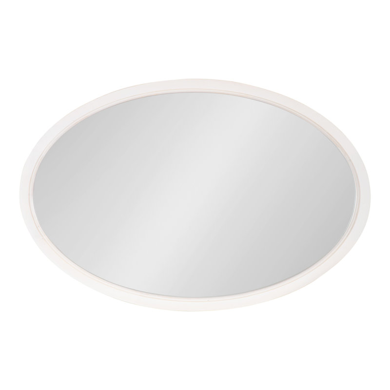 Brianna Wood Flat Mirror, White, 36" x 24"